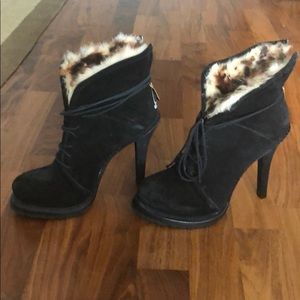 Elizabeth and James Fur Heel Boots